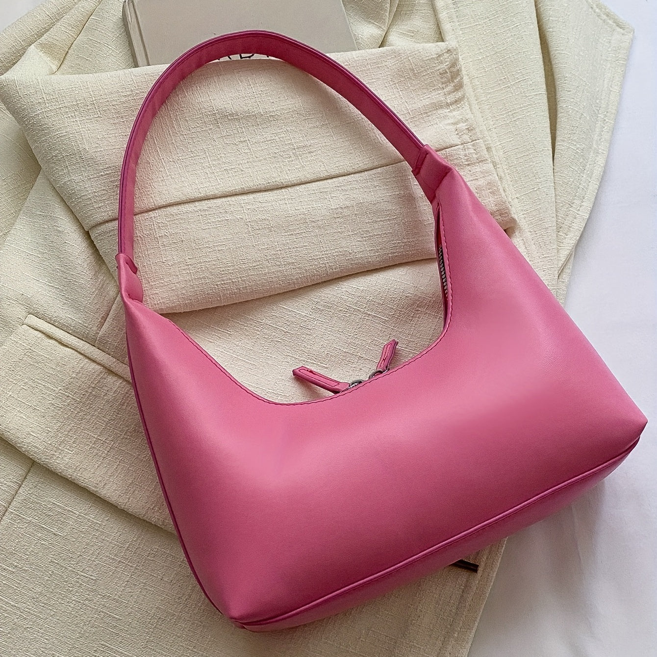 Pink Crescent Hobo Bag Women's Handbag & Shoulder Purse