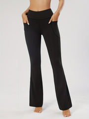 High Waist Flared Yoga Pants with Pocket