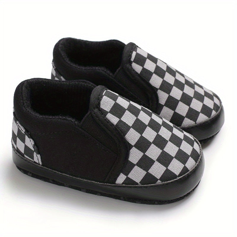 Baby Boys Plaid Slip On Sneakers Toddler Dress Shoes