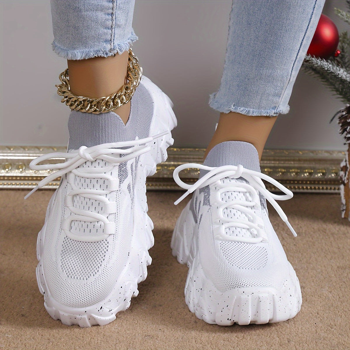 Mesh Breathable Chunky Sneakers Women's Running Shoes