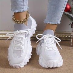 Mesh Breathable Chunky Sneakers Women's Running Shoes