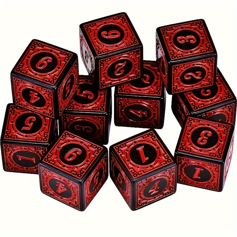 10pcs 16mm Retro Number Dice for Board Games