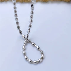 Stainless Steel Rice Bead Chain Necklace