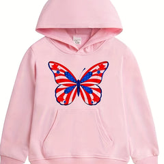 Funny Butterfly Graphics Girls' Long Sleeve Casual Hoodie Sweatshirt