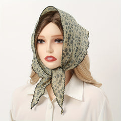 Floral Triangle Scarf Lace Head Wrap Bandana Boho Solid
