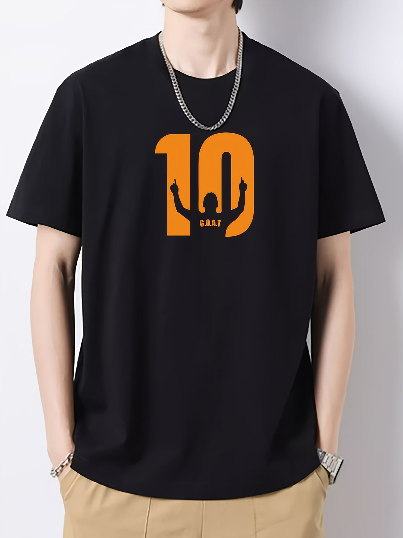 Men's Cotton Graphic Crew Neck T-shirt for Summer