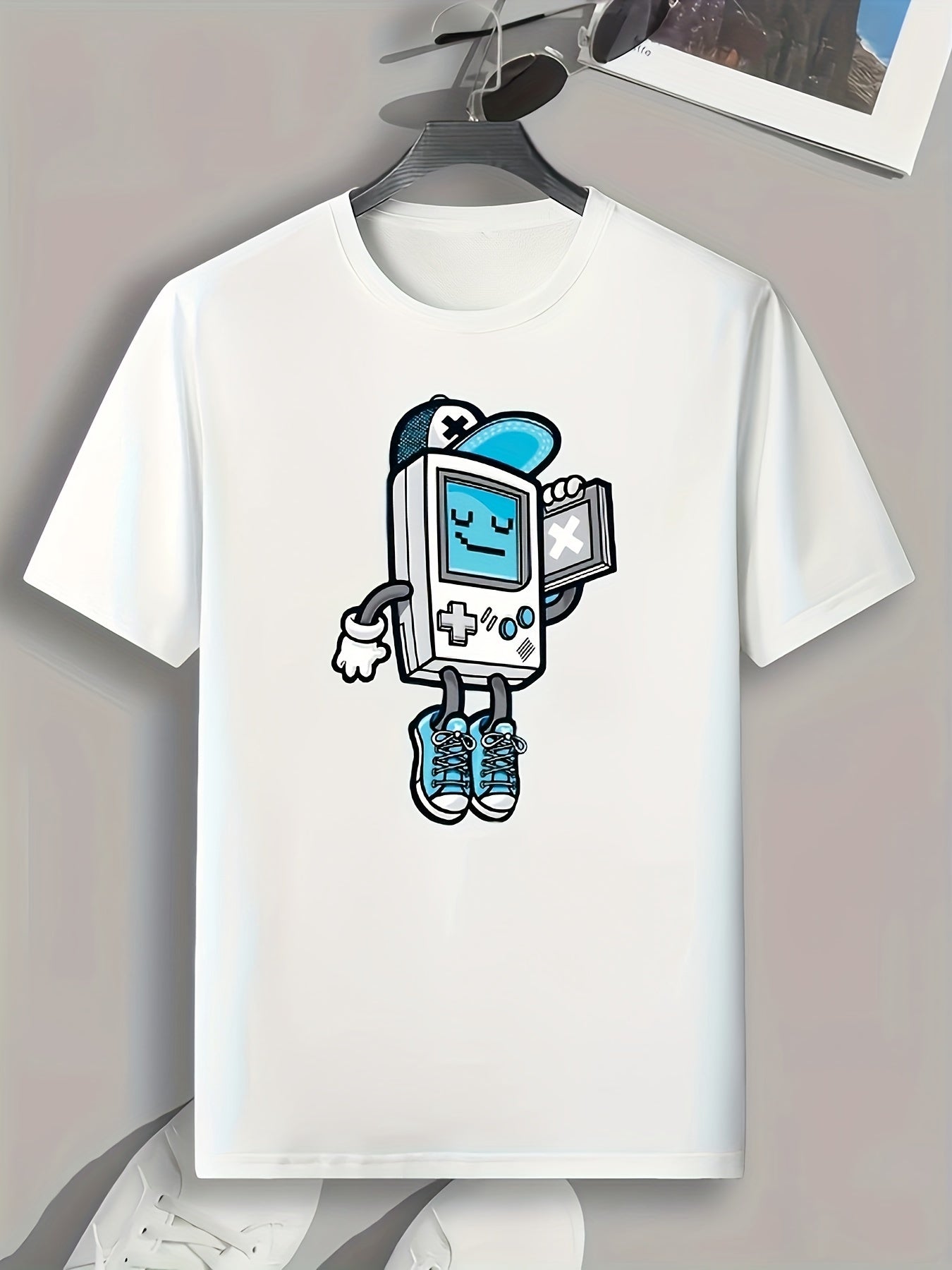 Game Console Print Men's Sports T-shirt Graphic Tee for Fitness Activities