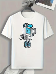 Game Console Print Men's Sports T-shirt Graphic Tee for Fitness Activities