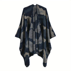 Camouflage Thicken Warm Large Shawl Slit Casual Windproof Outdoor Shawl