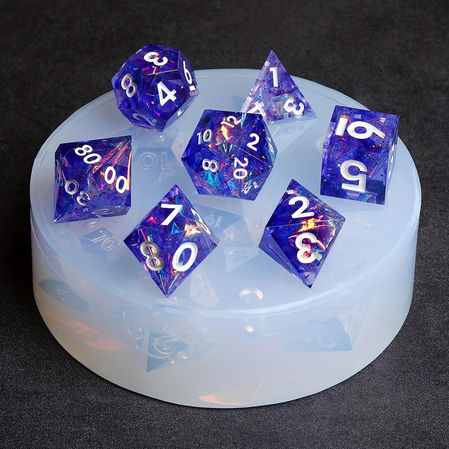 2pcs DIY Crystal Epoxy Resin Mold Dice Silicone Mold Game Lover Party