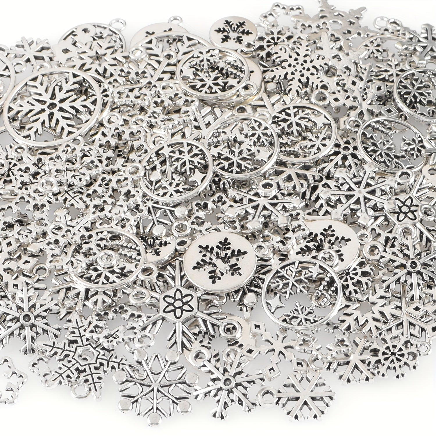 20pcs Snowflake Charms Alloy Pendants For Christmas Winter Jewelry Making