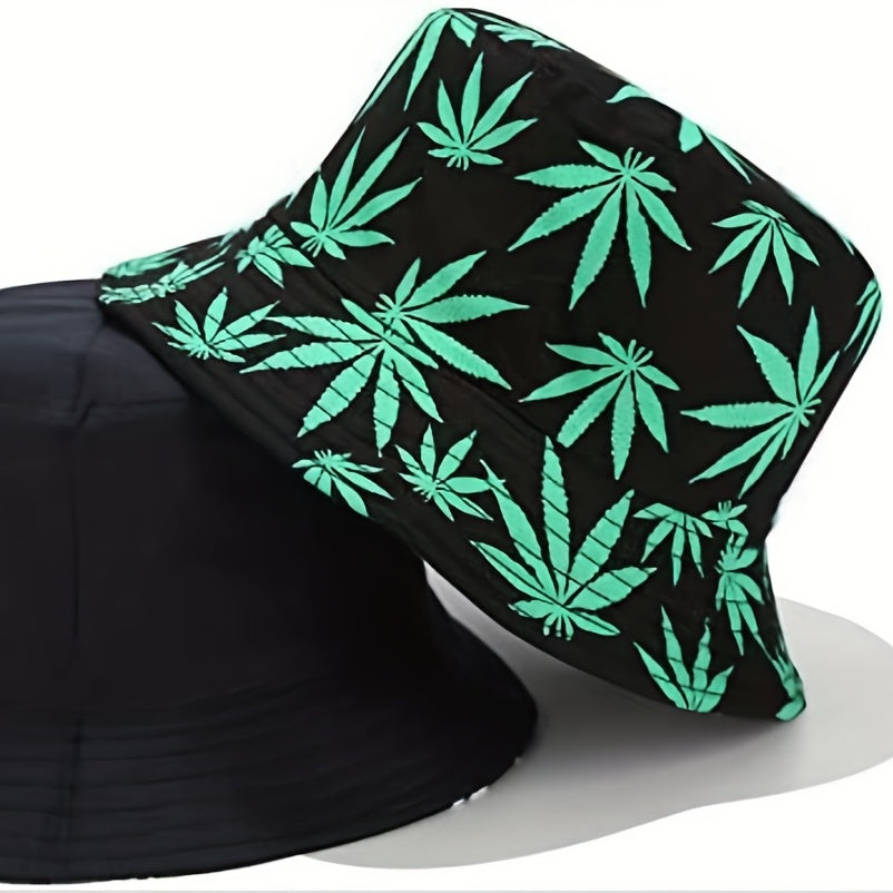 Maple Leaf Pattern Sunshade Bucket Hat for Men Women