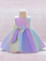 Toddler Girls Sleeveless Bow Princess Gown Dress for Party