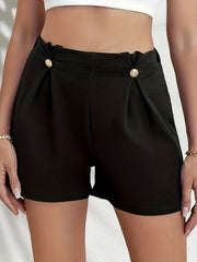High Waist Button Front Shorts