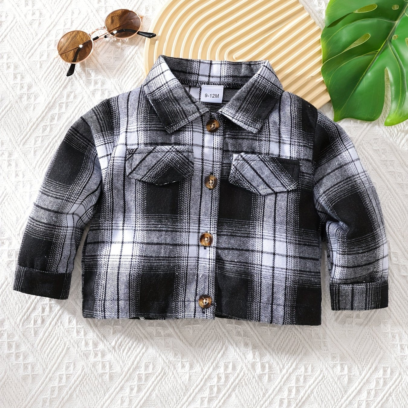 Baby Boy's Plaid Shirt Top Long Sleeve Coat