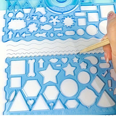 2pcs Geometric Drawing Ruler Set Student Painting Rule Learning Supplies