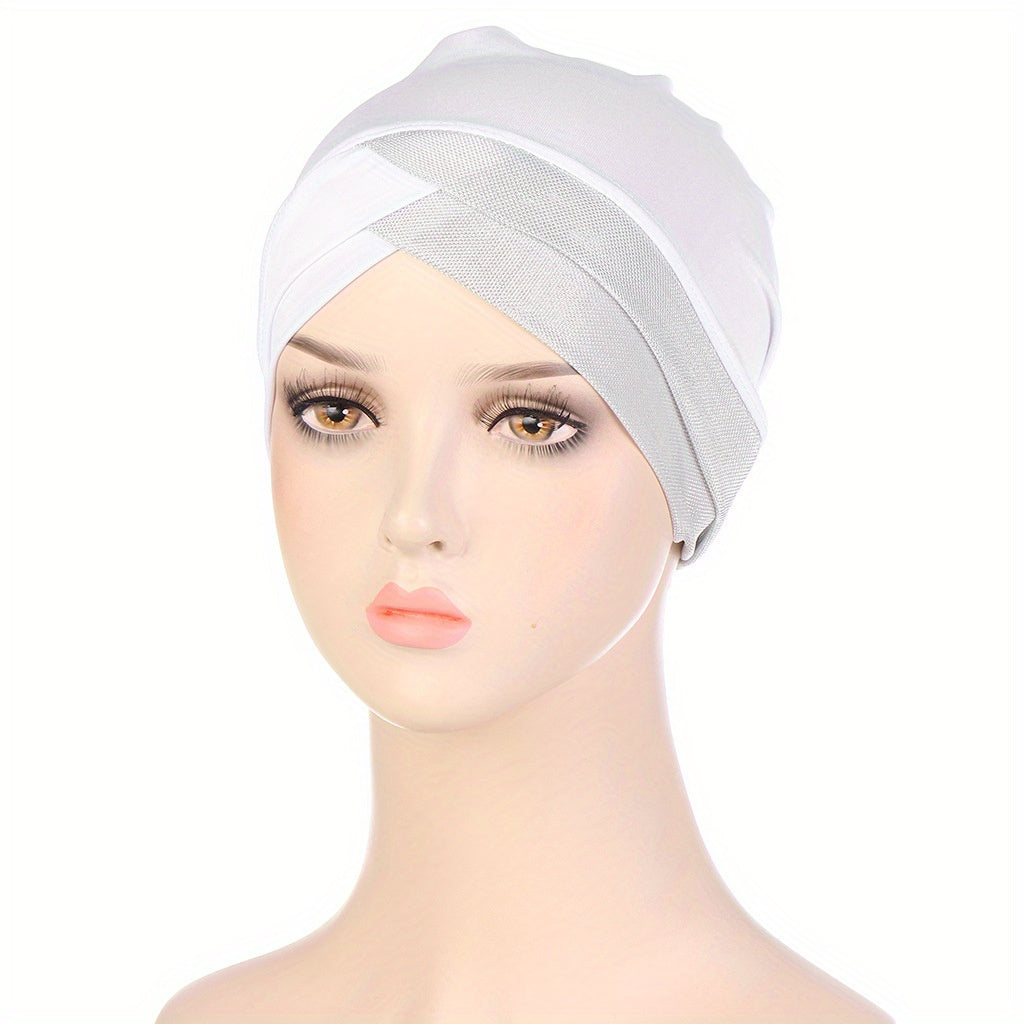 Turban Cap Stitching Bling Headwrap Ramadan Head Scarf Lightweight Bonnet