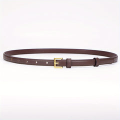Women's Leather Thin Belt Solid Dress Coat Waistband Casual Belts