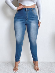 Women's Plus High Rise Skinny Pocketed Jeans