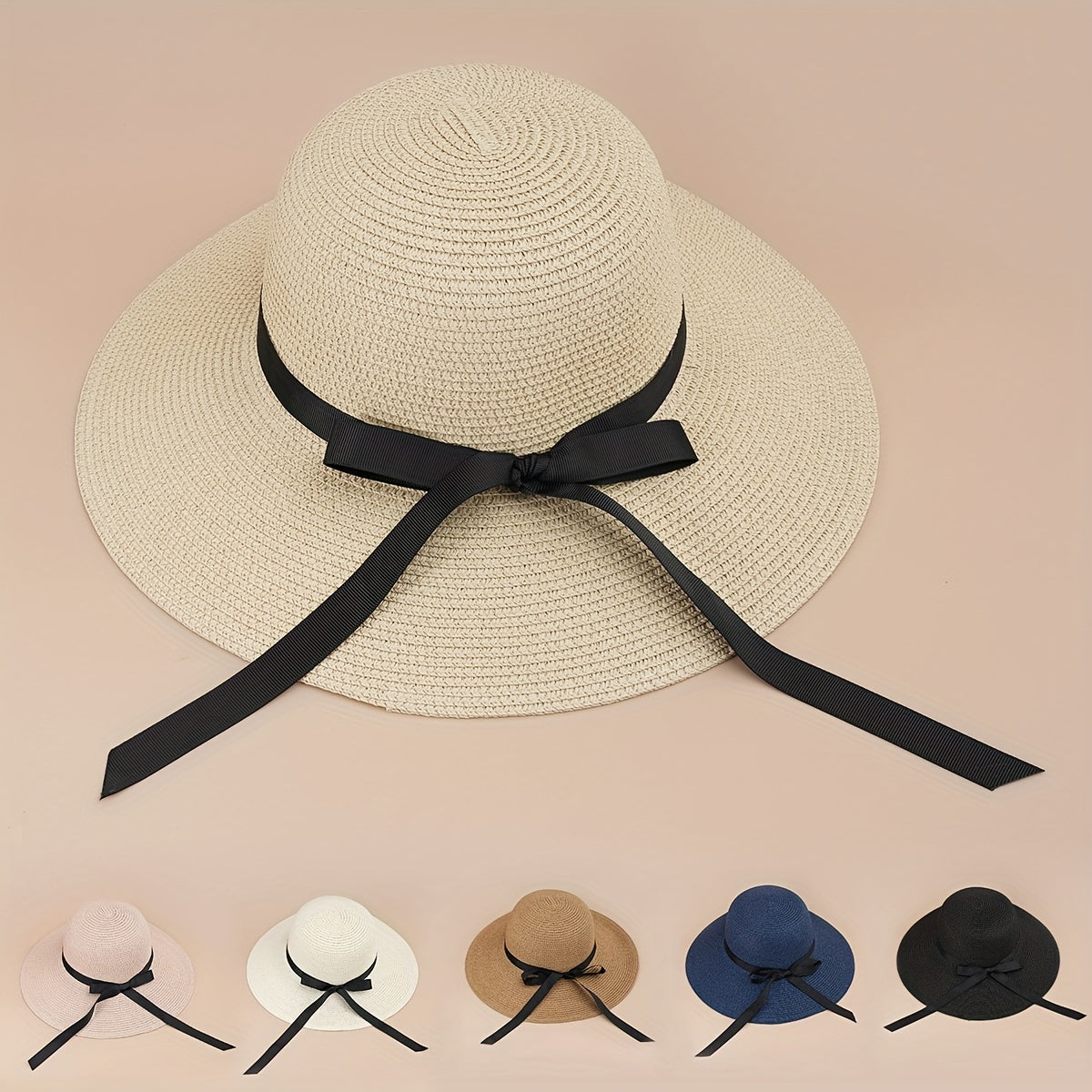 Foldable Straw Hat All-match Beach Sun Bucket Hat