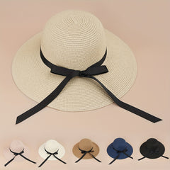 Foldable Straw Hat All-match Beach Sun Bucket Hat