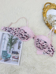 Floral Print Lace Bras Breathable Shoulder Strap Women's Lingerie