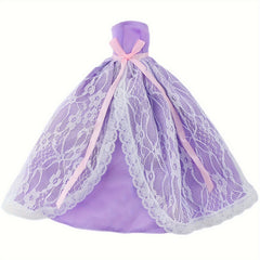 Doll Wedding Dress Lace Gown with Bow Princess Ball Dress for 11.5 Dolls