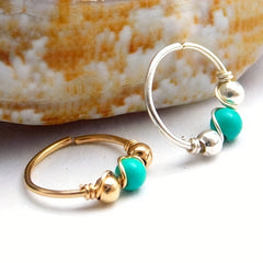 Turquoise Wrapped Nose Ring Body Piercing Jewelry
