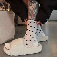 Polka Dot Print Socks Sweet & Breathable All-match Stockings