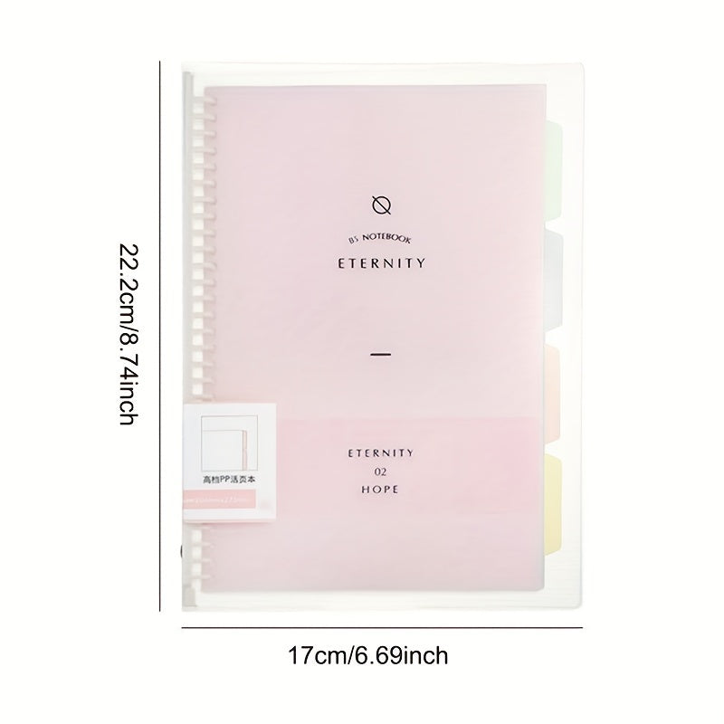 A5 Pink Notebook 60 Pages Beige Inner Page Rotating Binder Clip Large Capacity