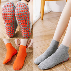 3 Pairs Multicolor Yoga Socks Non Slip Sporty Ankle Socks Gripper Socks