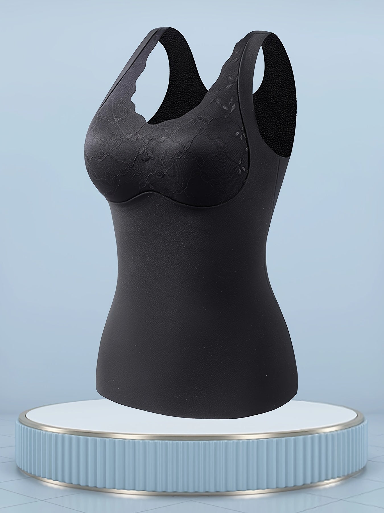 Lace Trim Thermal Top Sleeveless Sleepwear Women's Lingerie