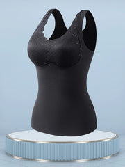 Lace Trim Thermal Top Sleeveless Sleepwear Women's Lingerie