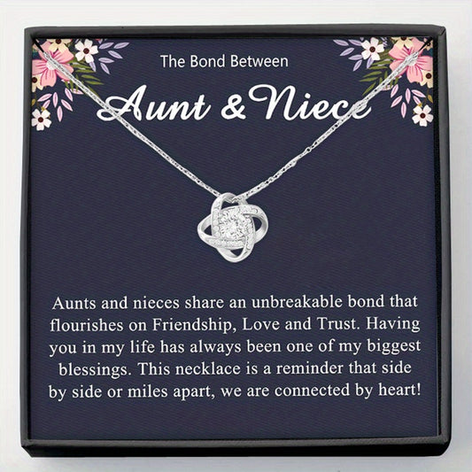 Faux Diamond & Copper Zircon Pendant Necklace for Niece