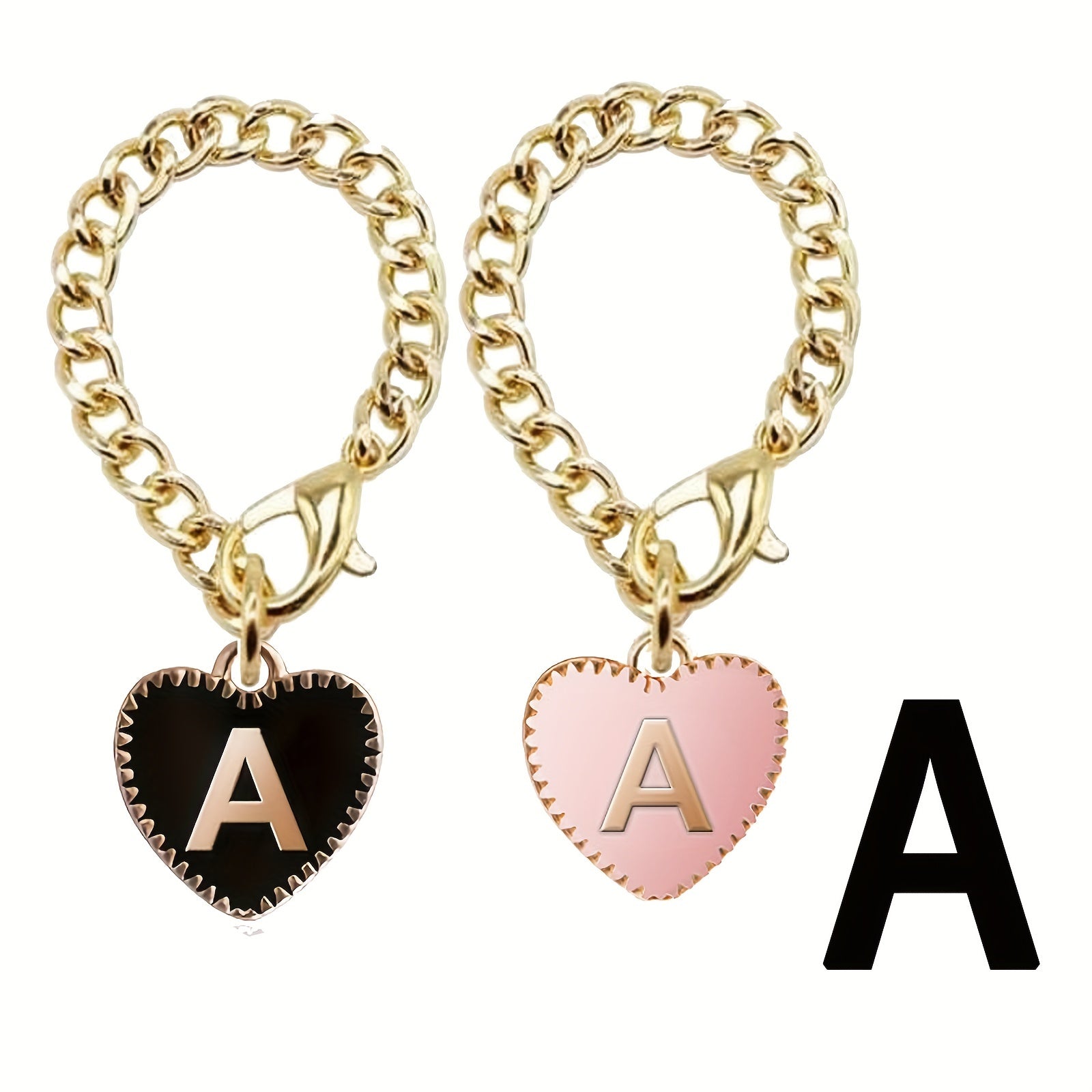 2pcs Initial A Letter Charms for Tumbler Water Cup Handle, Letter Charm Gift