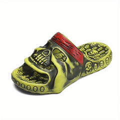 Men's Skull Slides Non Slip Slippers Open Toe Shoes Indoor Outdoor
