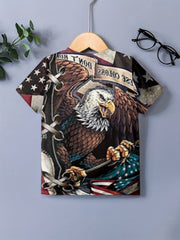 American Flag Graphic T Shirt for Boys - Ideal for Summer Outings