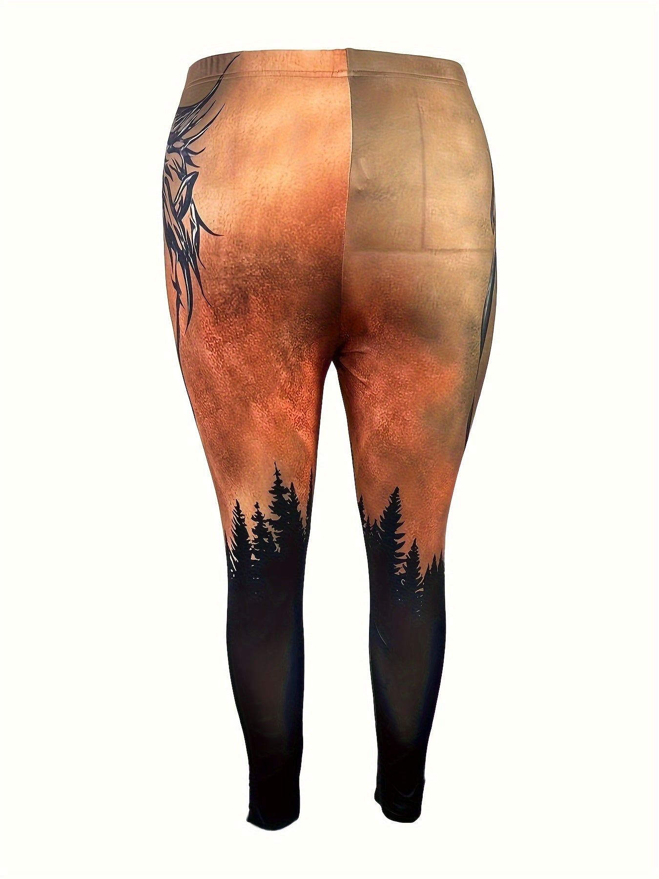 Women's Plus Horse & Forest Print High Rise Leggings