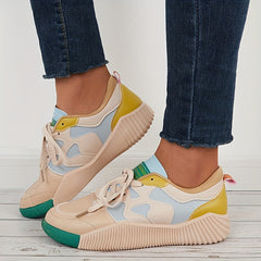 Women's Lace-Up Skater Sneakers Non-Slip Casual Shoes
