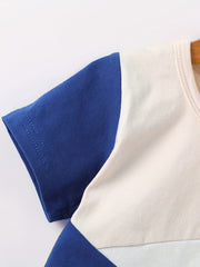 Boys Crown Print Casual Outfit Round Neck T shirt & Shorts S