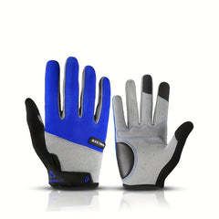 Full Finger Cycling Gloves Anti Slip Touch Screen Shock Absorption