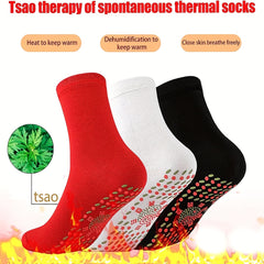 3 Pairs Warm Mid Calf Socks Health Care Massage Thermal Coldproof