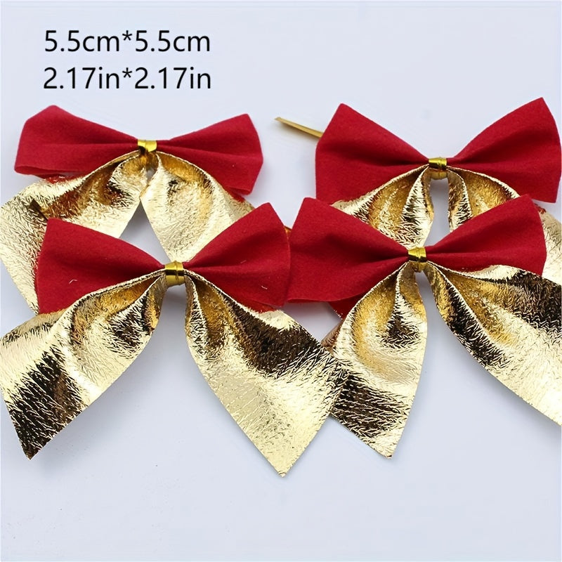 Red Bow Christmas Tree Decorative Pendant DIY Festive Scene Decoration