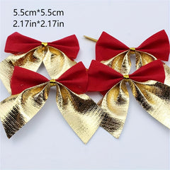 Red Bow Christmas Tree Decorative Pendant DIY Festive Scene Decoration