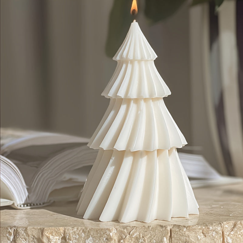 2pcs Christmas Tree Candle Making Silicone Molds - DIY Aromatic Wax Candle Soap