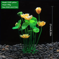 Artificial Lotus Aquarium Ornaments, Aquatic Grass and Flowers
