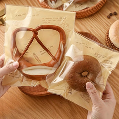 50 Self Adhesive Sealing Bakery Bags for Bread Croissants Biscuits