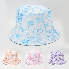 Vintage Print Reversible Bucket Hat Summer Beach Travel Fisherman Cap