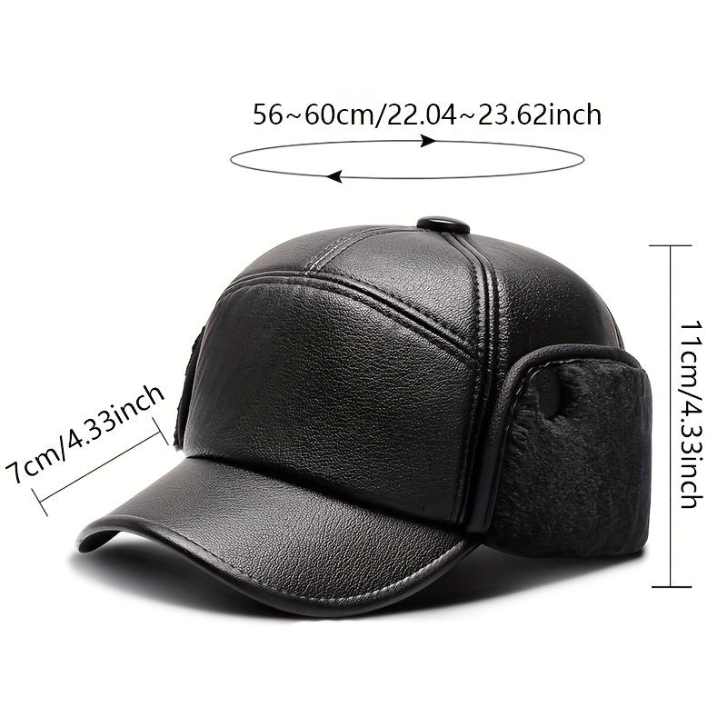 Velvet Windproof Ear Protection Cap Winter Warm Hat for Middle-Aged Men