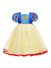 Girls Princess Costume Set with Dress, Jewelry, Gloves, Crown - Christmas Party